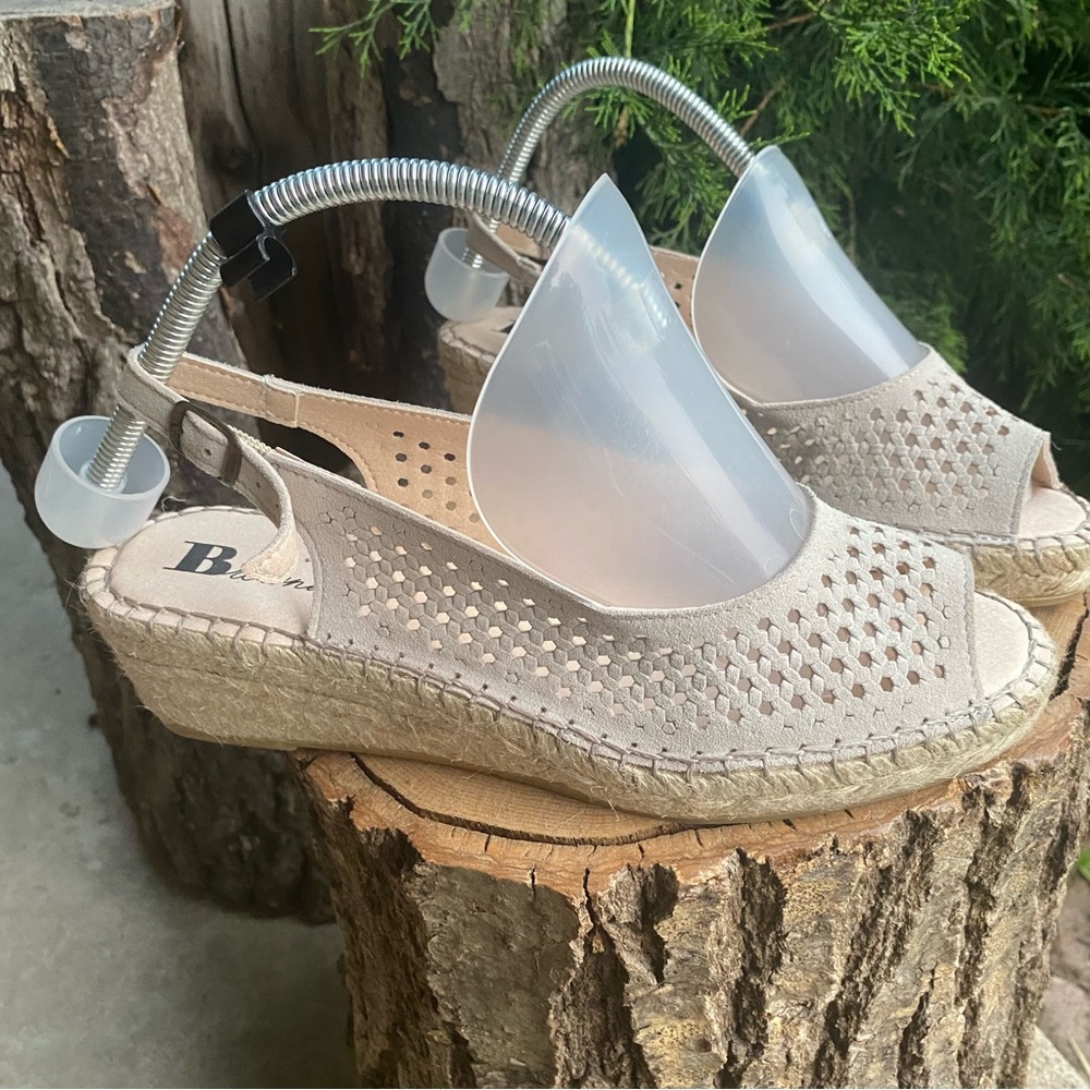 Beige Wedge Sandals